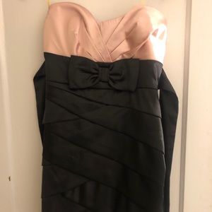 Black and pink satin prom/cocktail dress